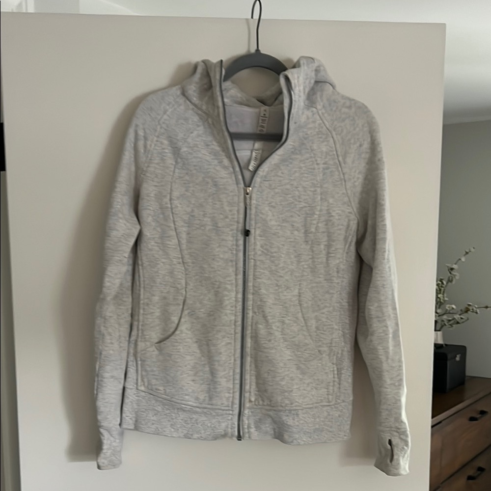 Lululemon Athletica Gray Scuba Zip-Up Jacket with Hood